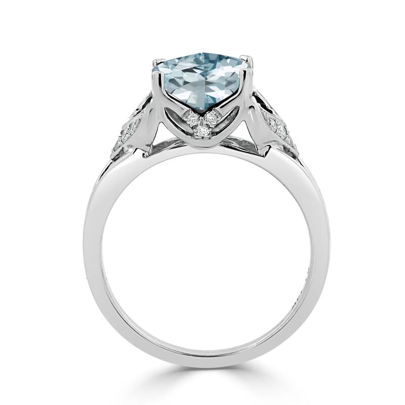 Auriya Modern 1 1/2ct Cushion-cut Aquamarine and Diamond Engagement Ring 1/6ctw 14k Gold