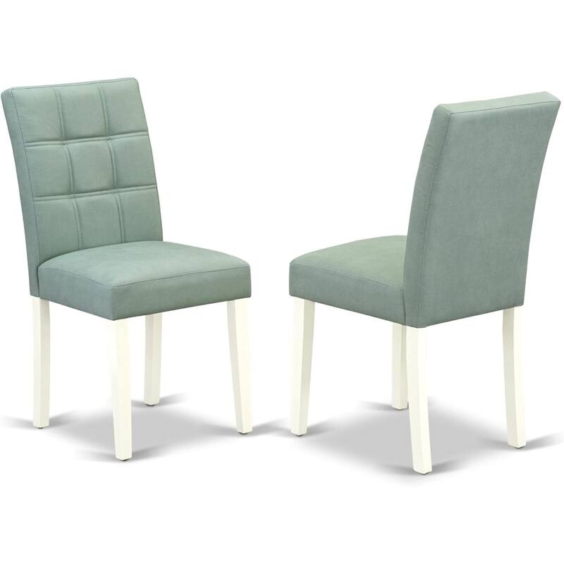Oval Dining Room Set - 7 Piece Table & Chair Set, Linen White & Willow Green
