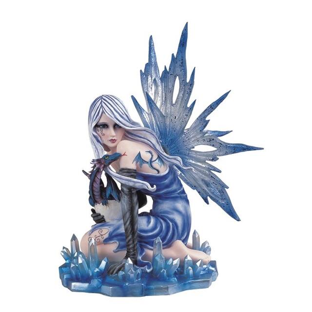 Q-Max 12"H Ice Fairy with Baby Gragon Statue Fantasy Decoration Figurine
