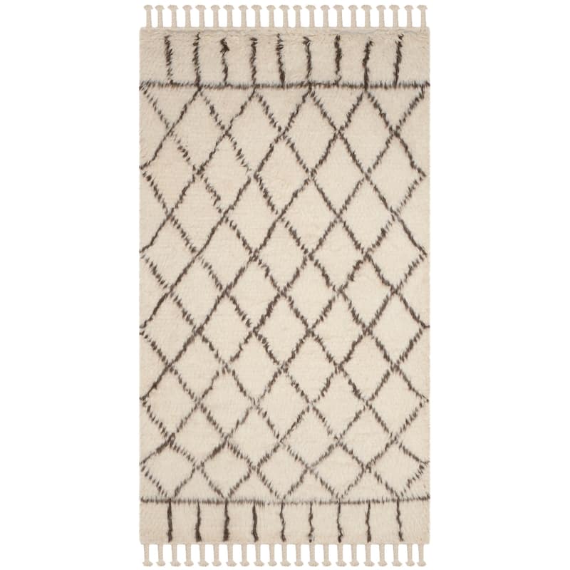 SAFAVIEH Handmade Casablanca Shag Magarete Tribal Wool Rug