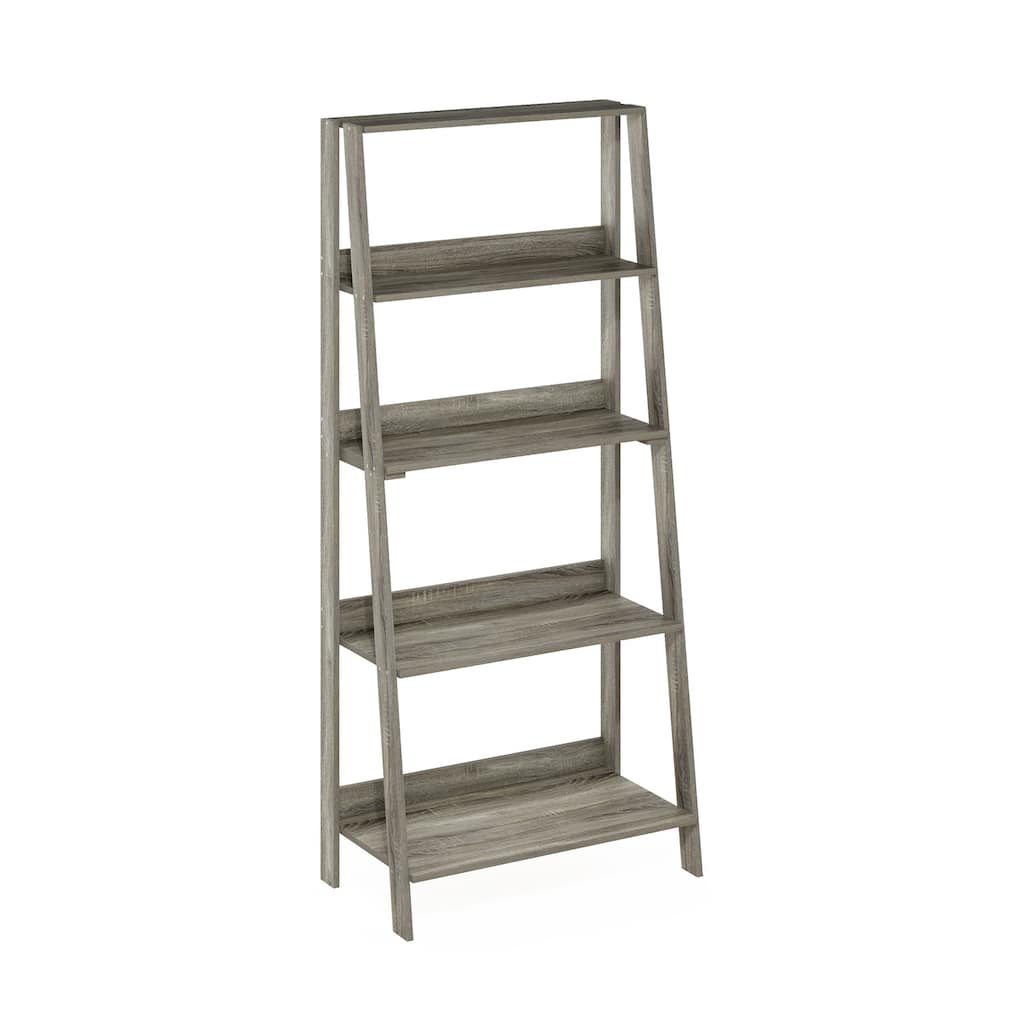 53.5 in. Tall French Oak Grey Wood 5-Shelf Bookcase