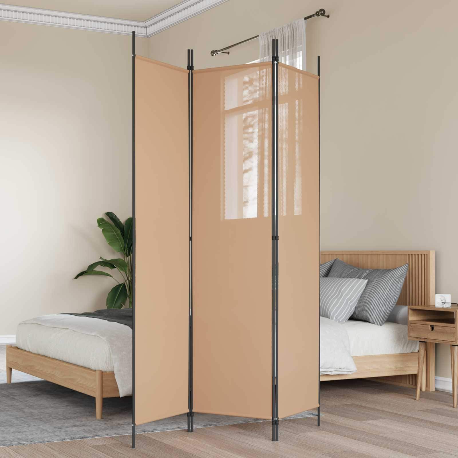 vidaXL Room Divider Beige in Fabric