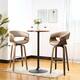 Option Walnut Table & Brown Stools