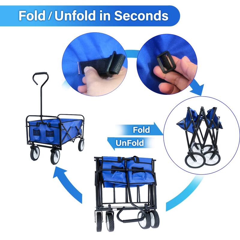 Nylon Folding Wagon Garden Shopping Beach Cart