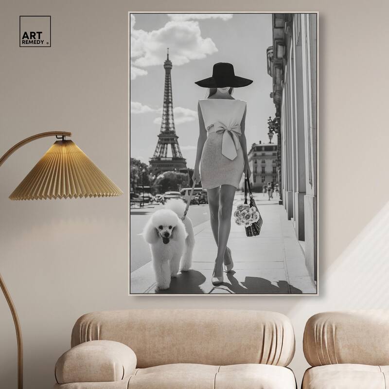 Poodle Paris Canvas by Art Remedy