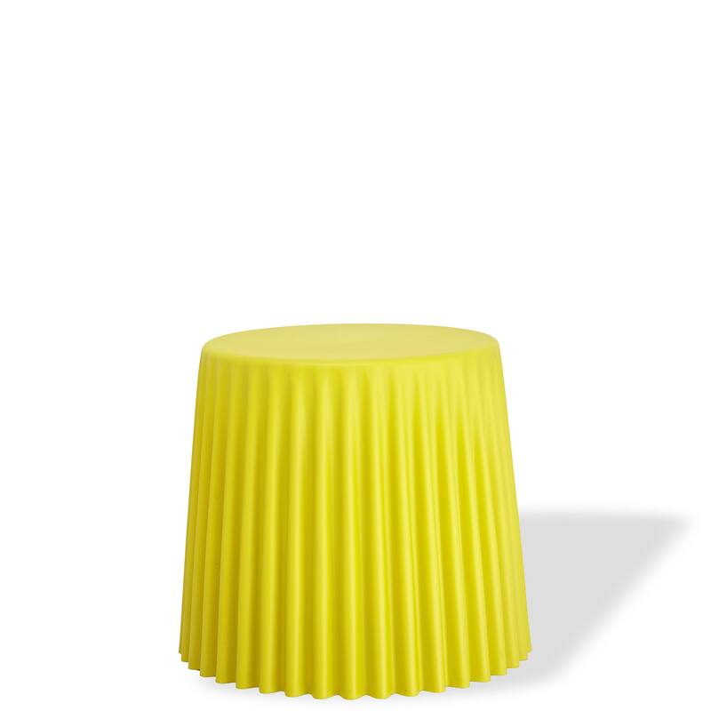 Stackable Modern Dining Restaurant Stacking Chairs End Table Cupcake for Living Break Room Vanity Bedroom No Back Office - Yellow