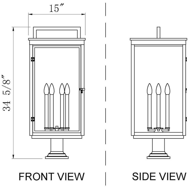 Z-Lite 5019PHXXLR-533PM Hartwell 6 Light 35" Tall Post Light with