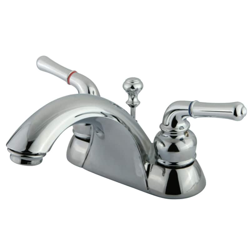 Kingston Brass Naples Centerset Bathroom Faucet with Brass Pop-Up - Polished Chrome