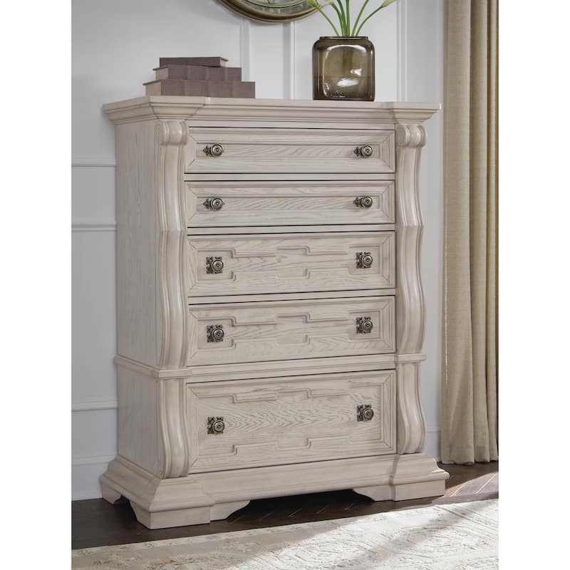 Signature Design by Ashley Valleymont White Chest of Drawers - 5-drawer - White
