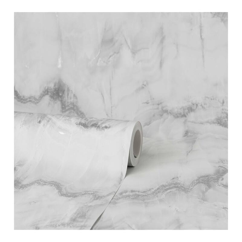 Fine Decor Aura Silver Marble Wallpaper - 20.5 x 396 x 0.025