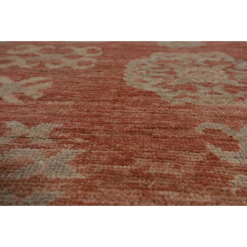 Geometric Oushak Turkish Large Rug Handmade Wool Carpet - 10'2"x 13'8"