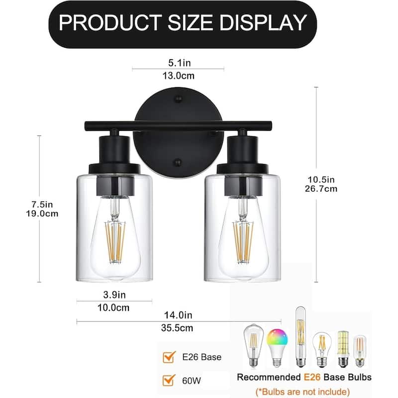 2-Light Bathroom Light Fixtures