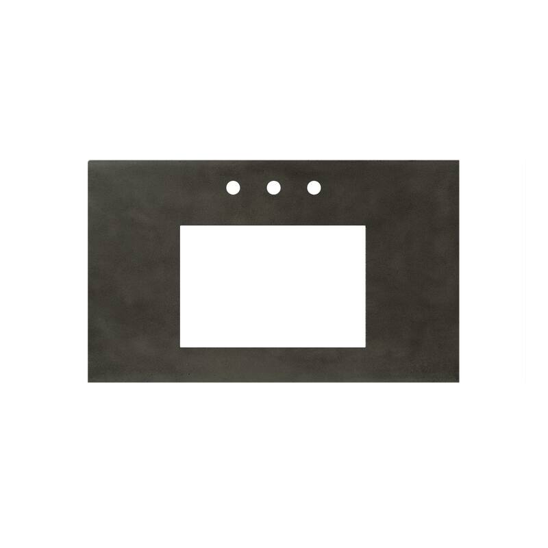 NativeStone Concrete Vanity Top - Rectangle Sink Cutout with 8" Widespread Faucet Holes (Top Only)