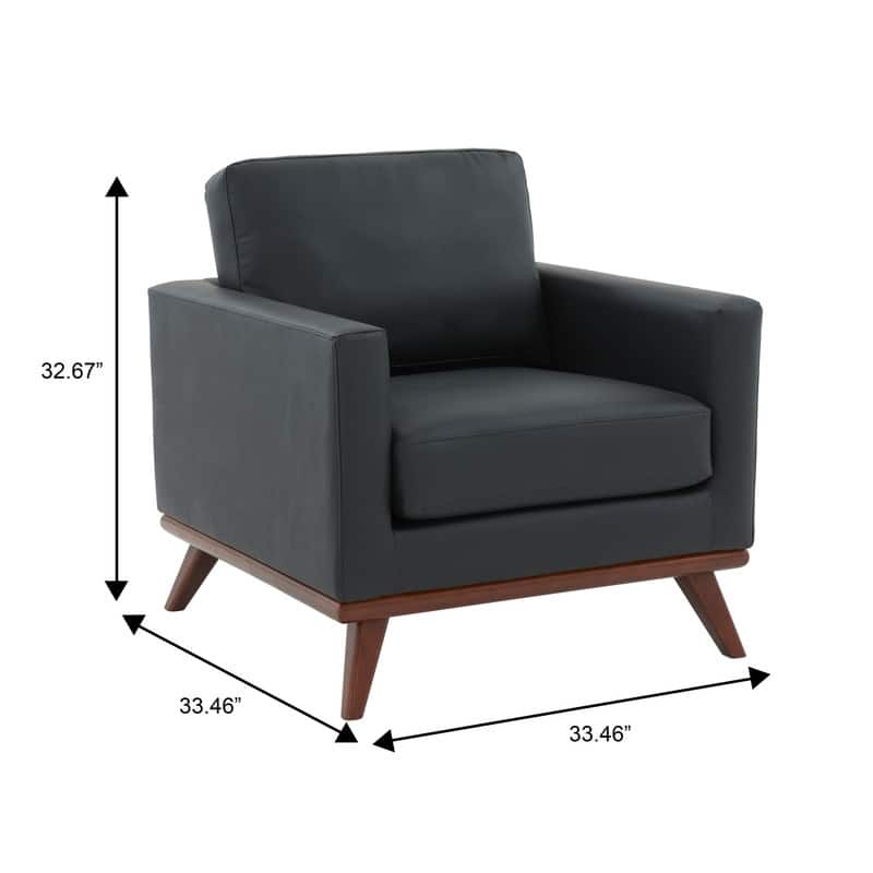 Chester Modern Sofa Leather Or Mesh Accent Side Armchair with Birch Wood Frame Couch for Living Room Bedroom Lounge - 33.46
