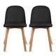preview thumbnail 41 of 136, Modern Plastic and Wood Dining Chairs (Set of 2) Cushion Black