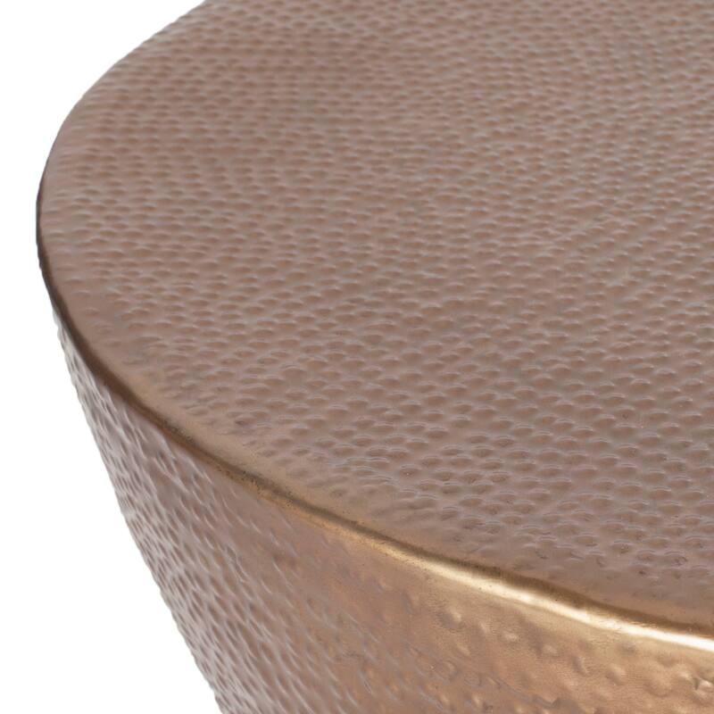 SAFAVIEH Myrtis Brass Drum Coffee Table - 24" W x 24" L x 16" H