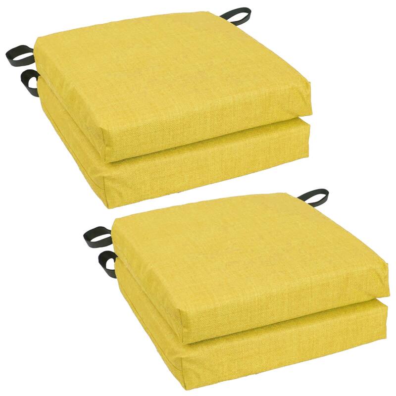 16-inch Indoor/Outdoor Solid Chair Cushions (Set of 4) - 16 x 16 - Lemon