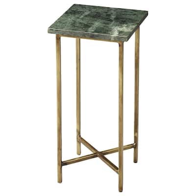 Handmade Green Iron and Marble Handmade Scatter Table (India)