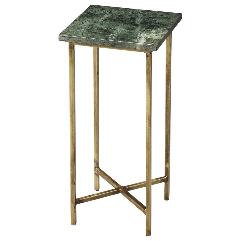 Handmade Green Iron and Marble Handmade Scatter Table (India)