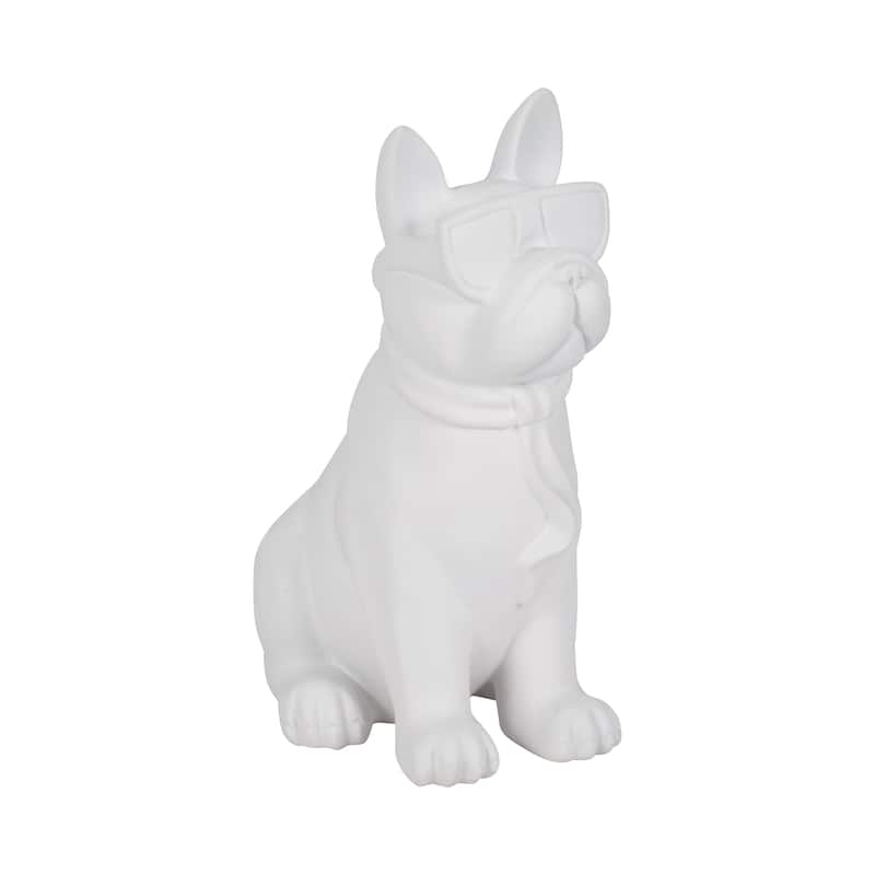 Sagebrook Home 10" Solid Color Cool Shades Novelty Boston Terrier - 7" x 5" x 10"