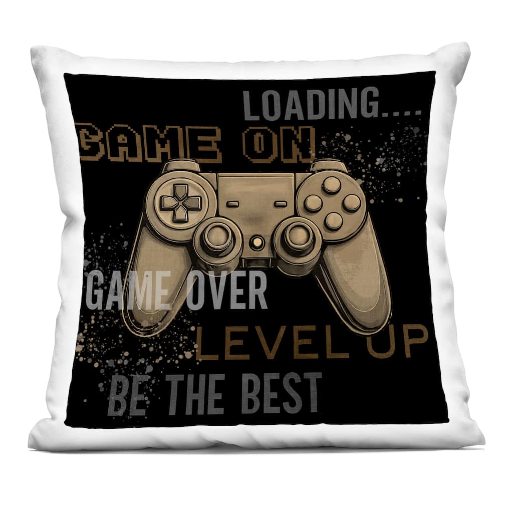 Stupell Gamer Controls Phrases Decorative Printed Throw Pillow Design by Kim Allen