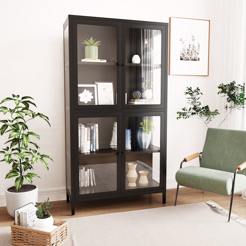 Four Glass Door Storage Cabinet