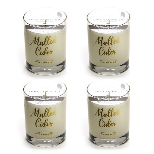 Mulled Cider Scented , Premium Soy Candle Handcrafted, USA (4 Pack)