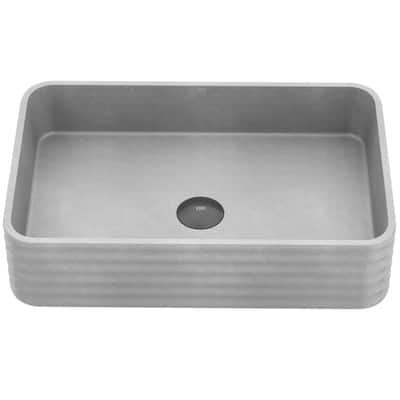 VIGO Cadman 21"L x 14"W x 5"H Concreto Stone Rectangular Bathroom Vessel Sink