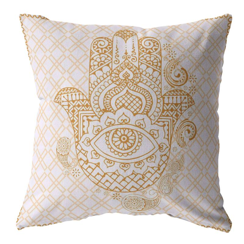 Amrita Sen Hamsa Hand Faux Suede Throw Pillow Zip - 16 x 16