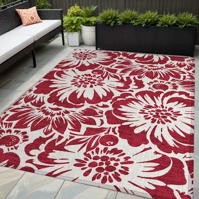 Taz Botanic Elegance Weather Resistant Blended Style Outdoor Rug