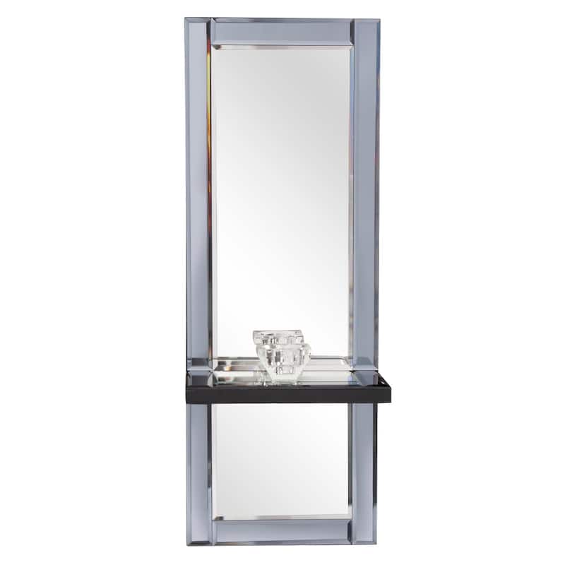 Allan Andrews Beveled Wall Accent Mirror with Candle Holder - 24" x 9"