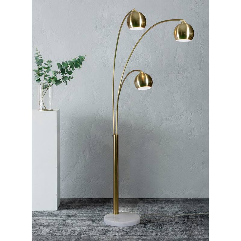 Renwil Dorset 83" Length Floor lamp, Satin Brass - Satin Brass