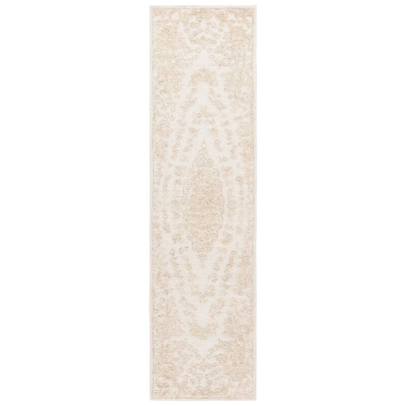 SAFAVIEH Handmade Ebony Stiliyana Wool Rug - 2'3" x 9' Runner - Ivory/Light Green