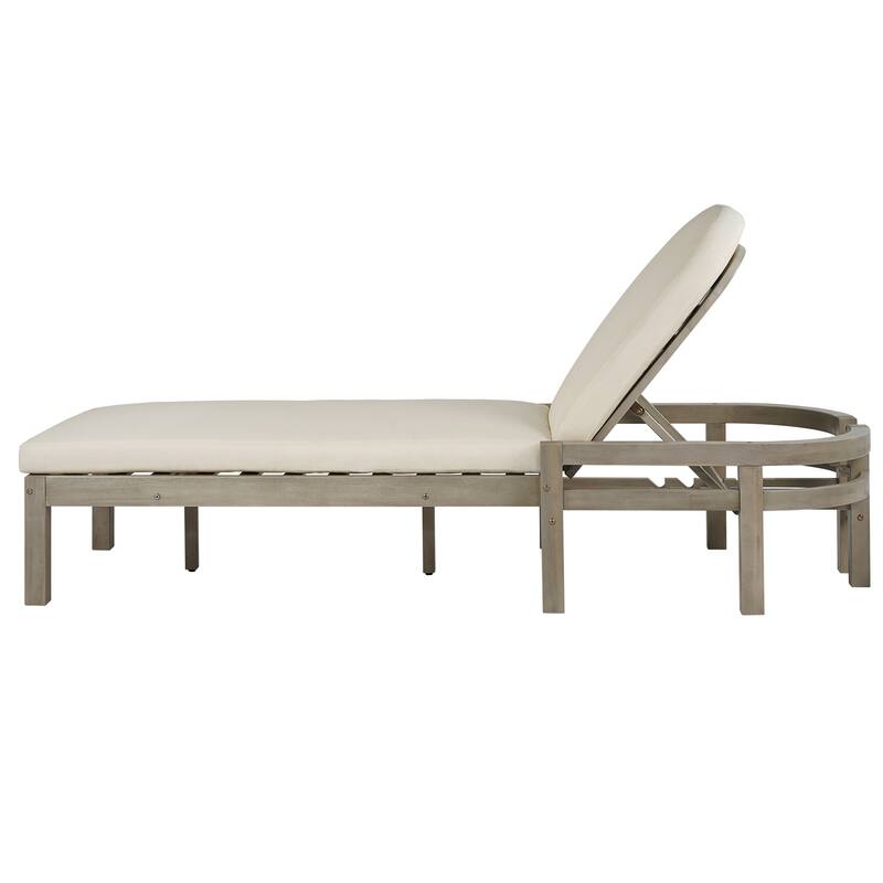 5-Position Adjustable Outdoor Chaise Lounge with Arched Backrest by Leisure Zone