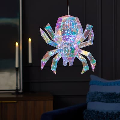 Prismatic Iridescent Spider 14", LED lights - N/A
