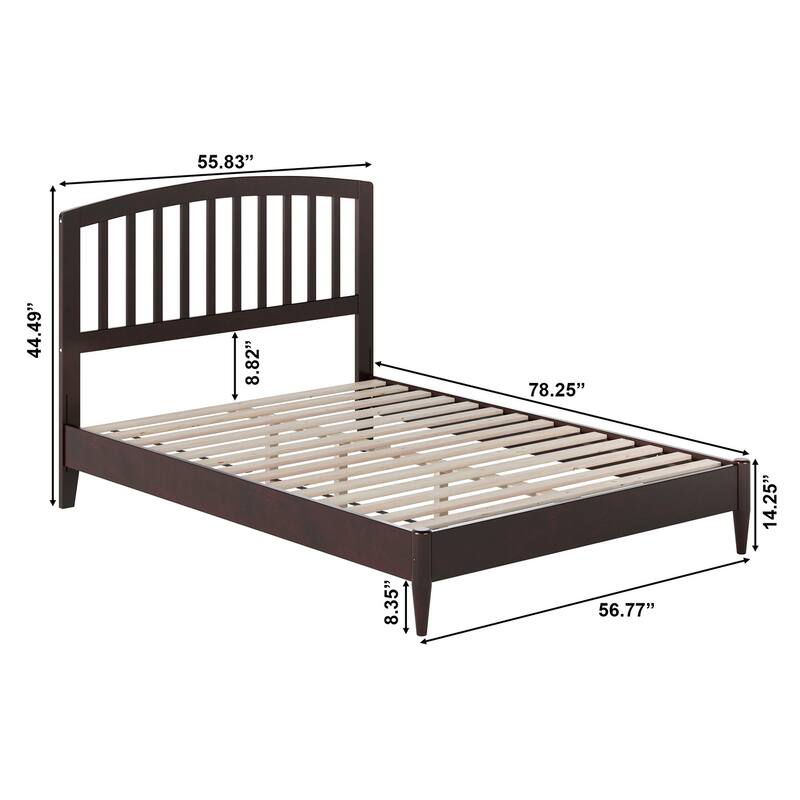 Quincy Solid Wood Low Profile Platform Bed - Espresso - Full