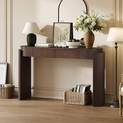 Entryway Table with Natural Wood Grain Finish