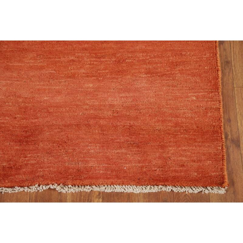 Orange Gabbeh Modern Foyer Rug Handmade Wool Carpet - 2'9"x 4'2"