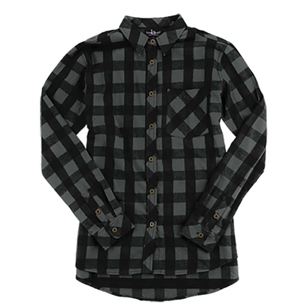 plus size black and white flannel shirt