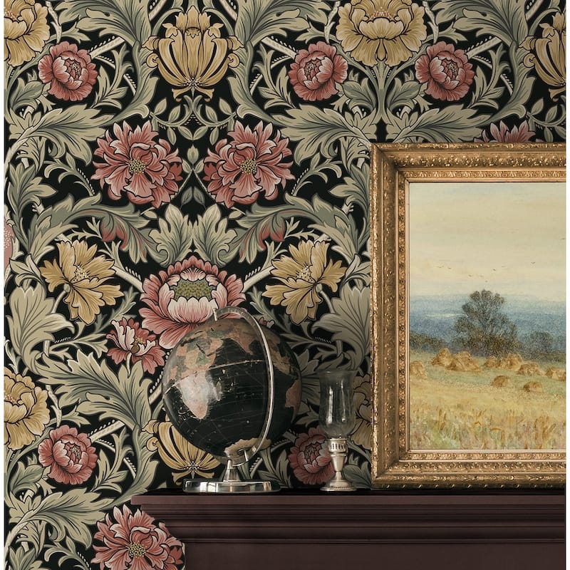 Harry & Grace Acanthus Floral Cameo Peel and Stick Wallpaper