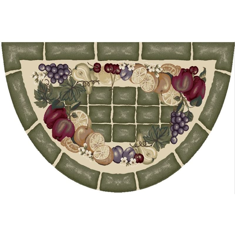 Cozy Cabin Fruitful Harvest Nylon Washable Accent Rug - 19"x31" - Sage