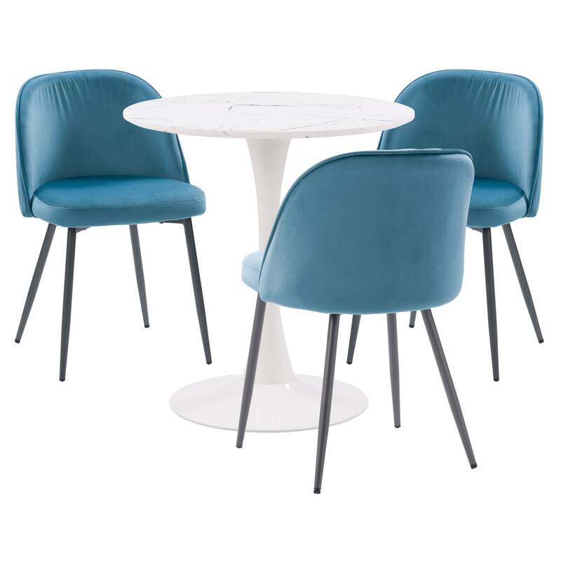4 Piece Ivo Pedestal Bistro Dining Set with Chairs