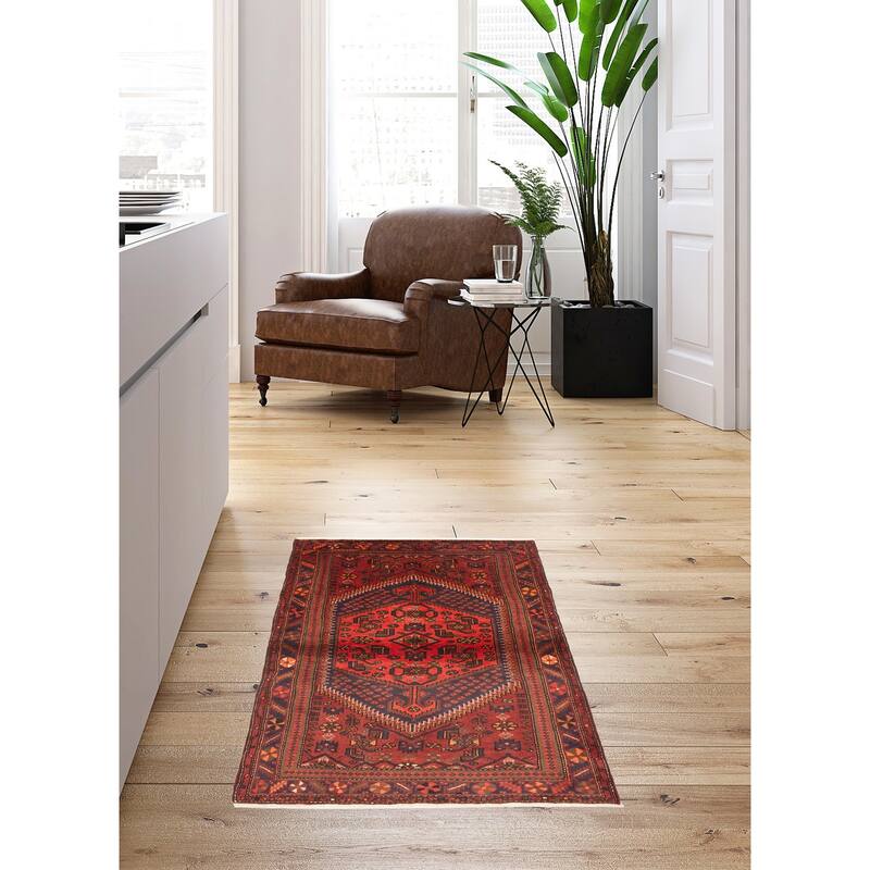 ECARPETGALLERY Hand-knotted Andelz Red Wool Rug - 3'11 x 6'7