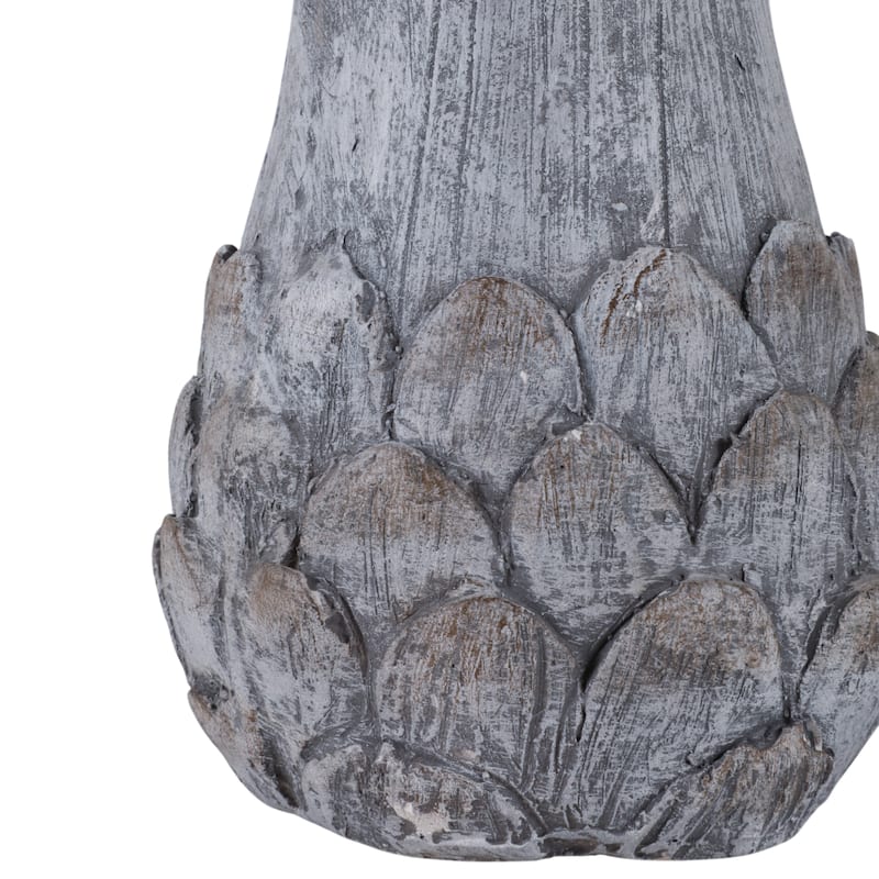 Magnesia Solar LED Mushroom Garden Statuary Artichoke Base - 16" Gray