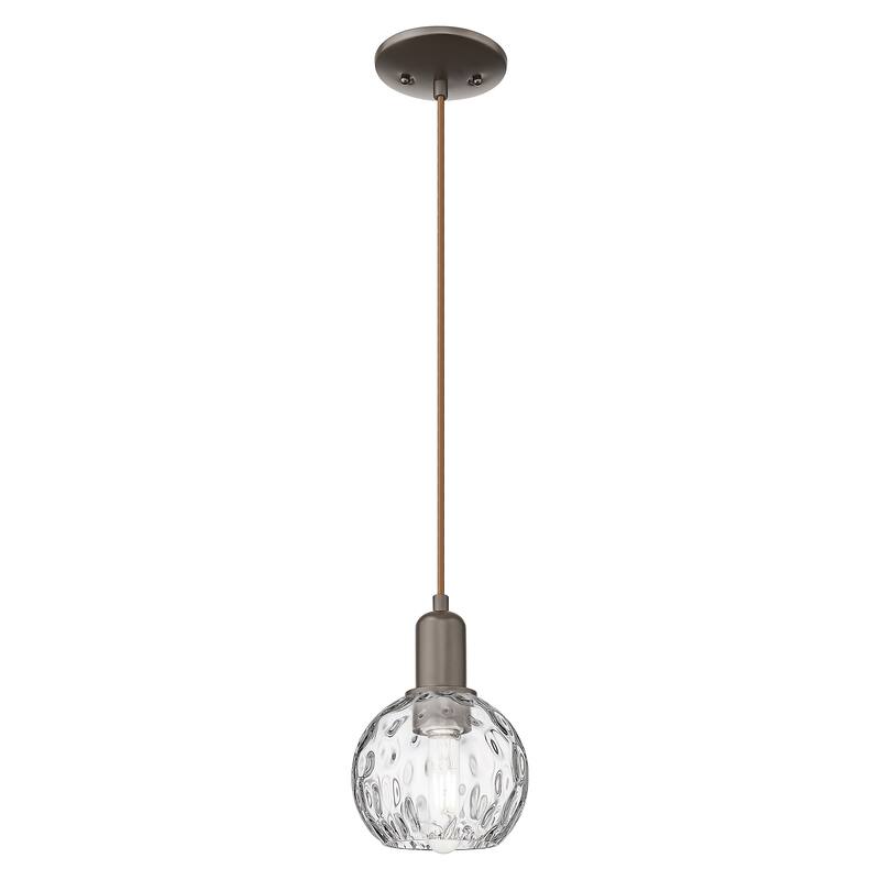 Innovations Lighting Endless Possibilities Arcadia - Athens Water Glass - 1 Light 6" Cord Hung Mini Pendant - Oil Rubbed Bronze