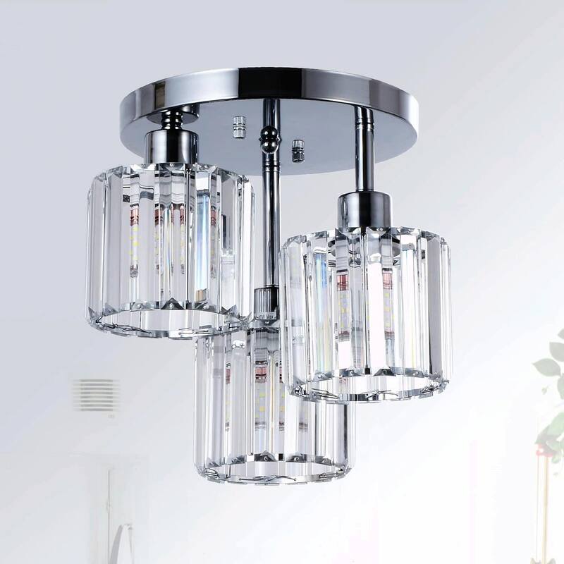 Gorgeous Crystal Ceiling Light Fixture - Elegant Design, Wide Application - Silver