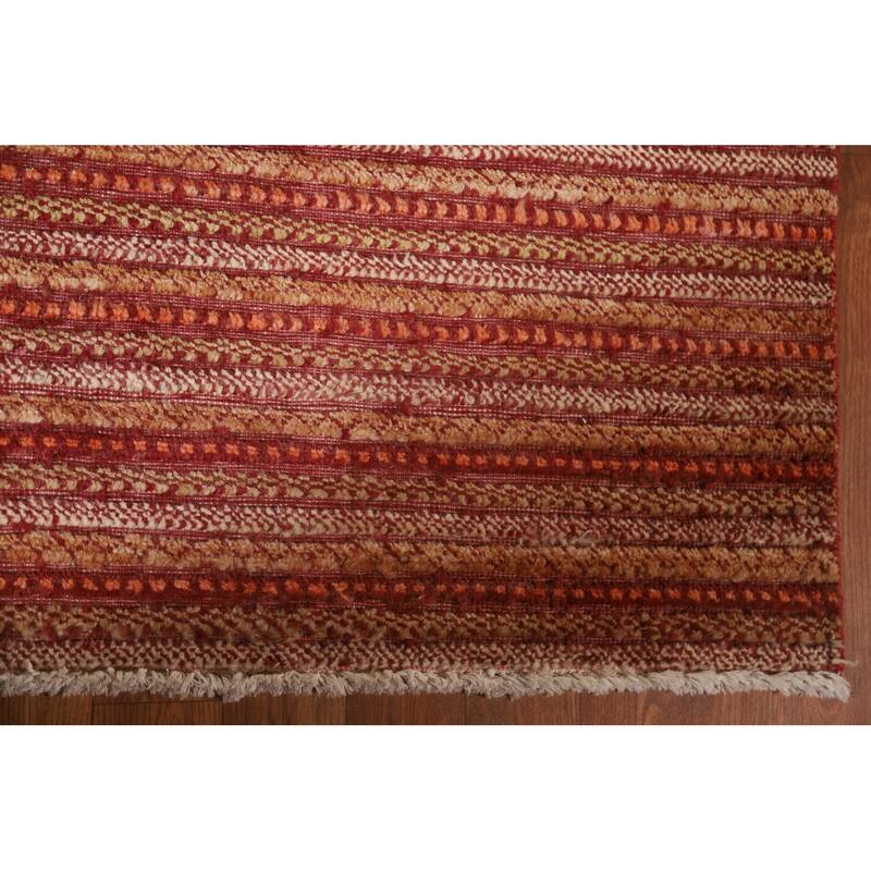 Modern Gabbeh Oriental Runner Rug Handmade Wool Carpet - 2'7"x 12'2"