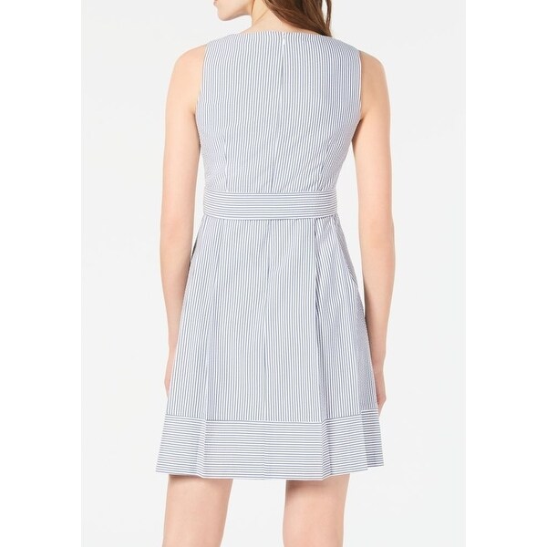 anne klein seersucker fit & flare dress