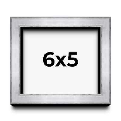6x5 IN Shadow Box Frame Silver | 1.375 Inches Deep Real Wood