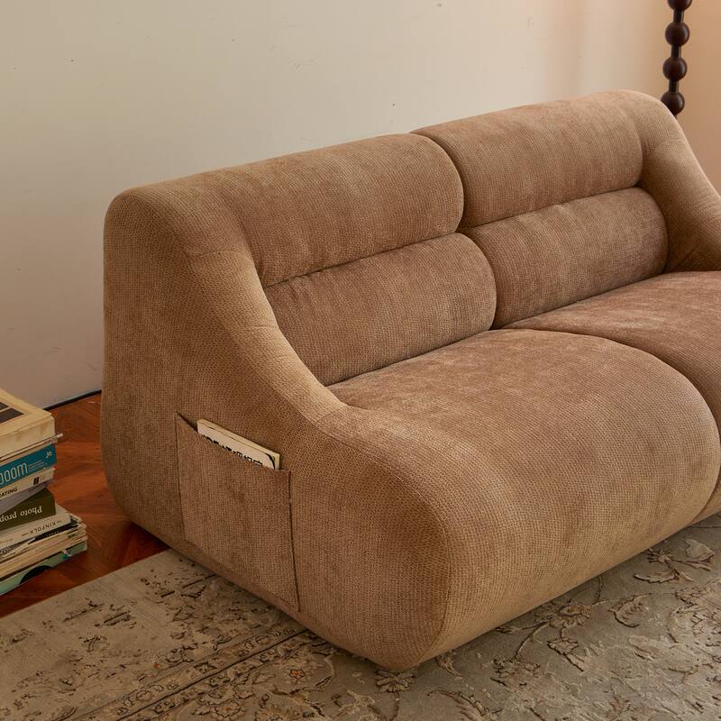 Chenille Loveseat, Memory Foam 2-Seater Couch Upholstered Deep Seat Sofa